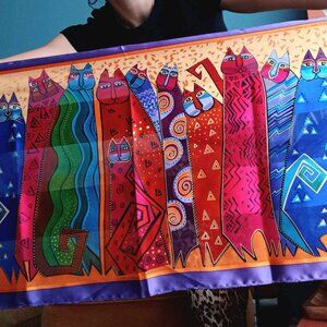 Laurel Burch, Cat Scarf, 100% Silk * tags still on!